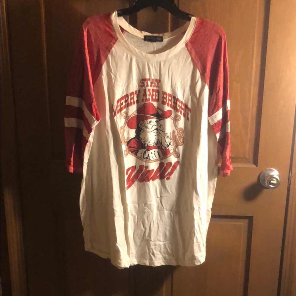 Red and White Santa Graphic Tee